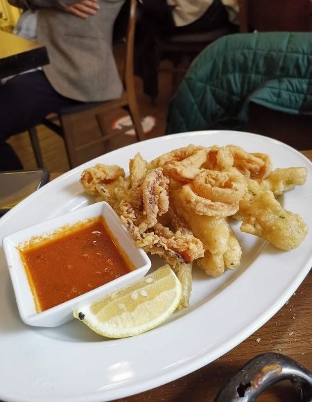 calamares rebosados fritos