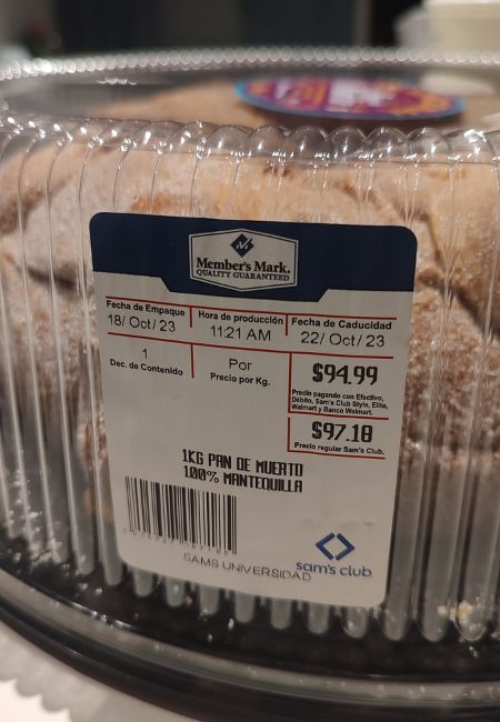pan de muerto sams club precio grande