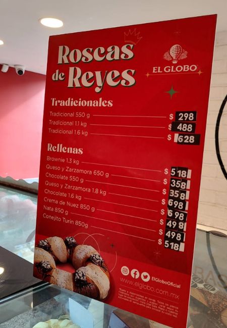 Roscas de Reyes de El Globo precios 2024
