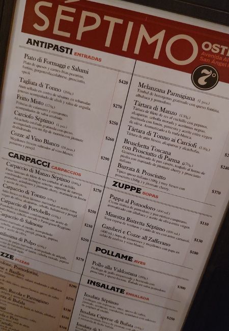 septimo osteria menu 2024